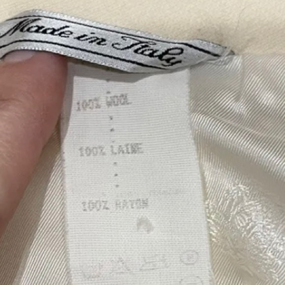 Rare Gianni Versace Couture cream women pant suit vintage Wool 44, Made In Italy - Picture 7 of 8